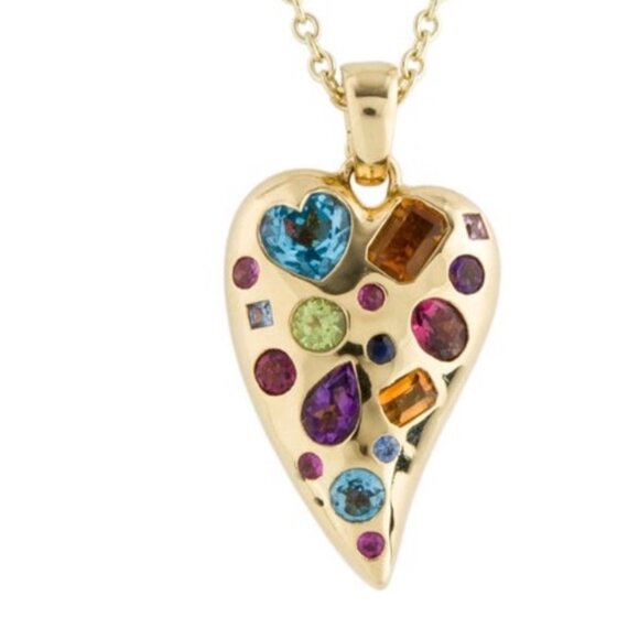 IPPOLITA 18K 750 YELLOW GOLD MULTISTONE VALENTINA PENDANT NECKLACE - Picture 1 of 8